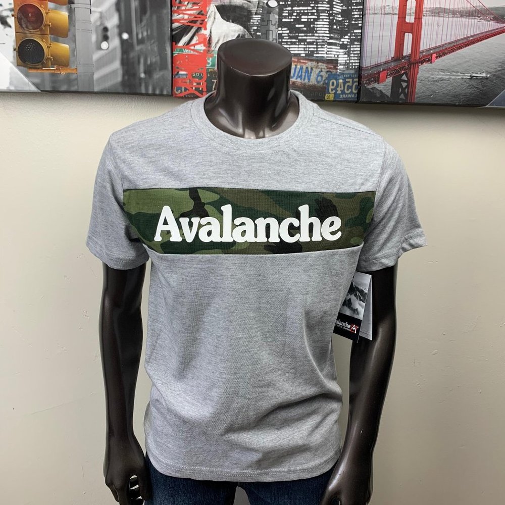 Avalanche Boys Heather Grey and Camo T-Shirt
